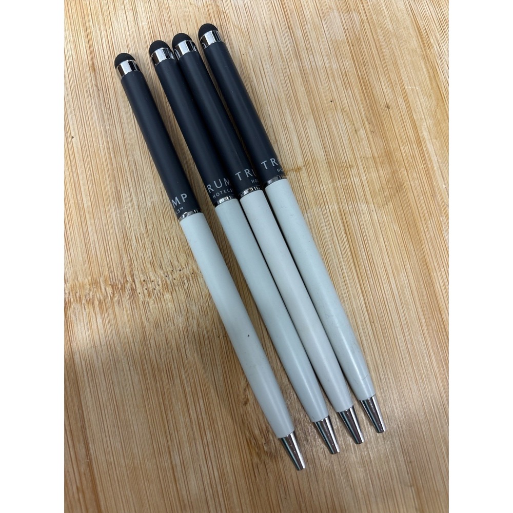 Trump Hotels Ballpoint Pen Black Stylus Collectible Hotel Memorabilia Lot of 4